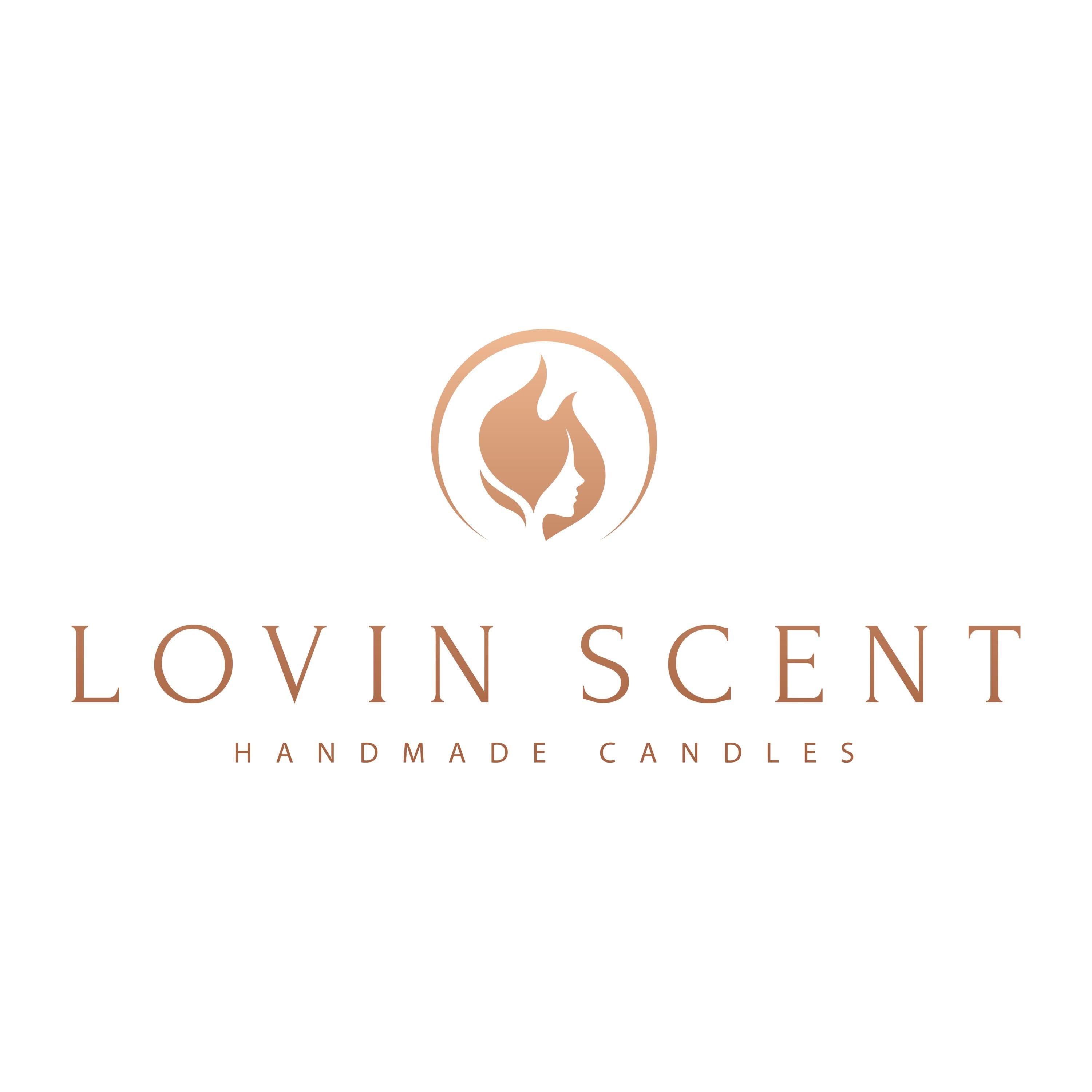 Logo of Lovin Scent handmade candles on a white background
